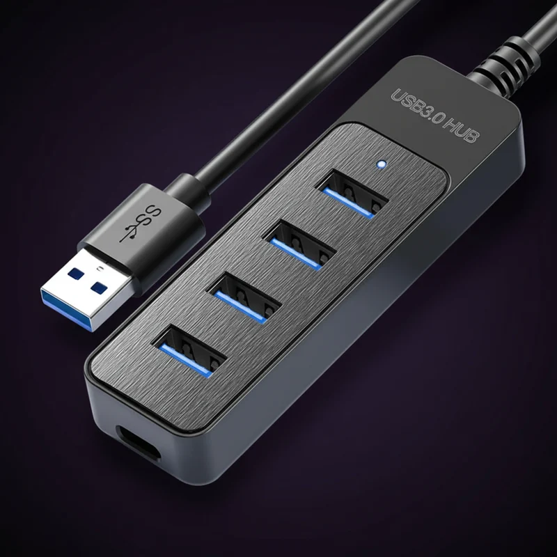 4-Port USB 3.0 Hub – Type-C, Fast Data Transfer