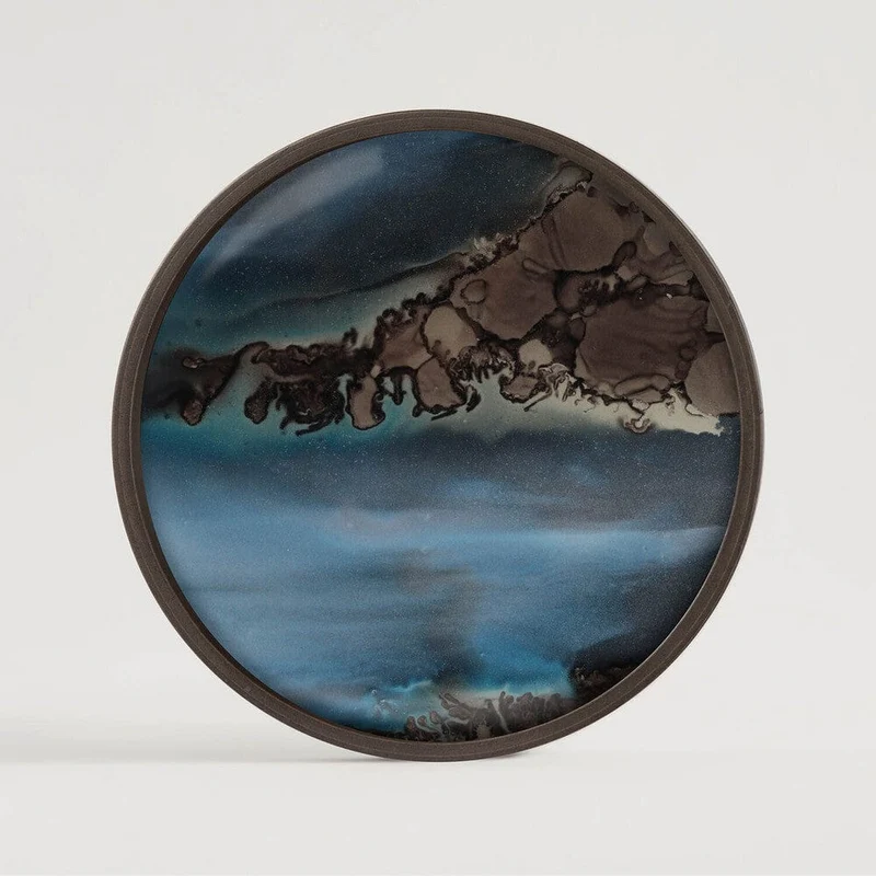 Ethnicraft Plateau Vide-Poche Organic - Slate Ø 30 cm