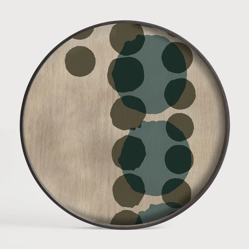 Ethnicraft Plateau en Verre Layered Dots Ø 48 cm