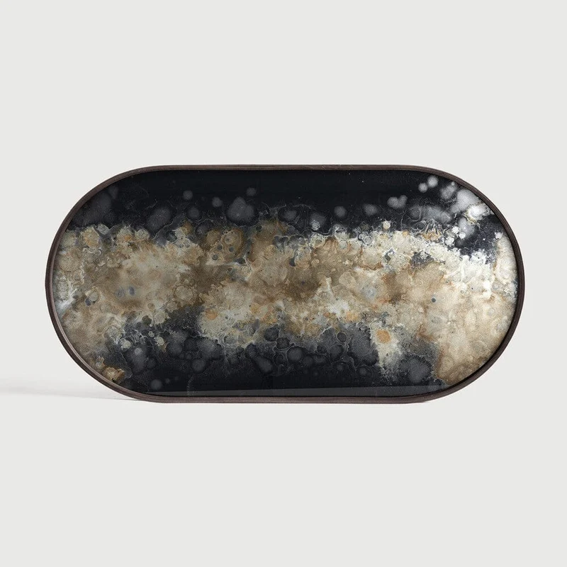Ethnicraft Plateau en Verre Organic - Noir