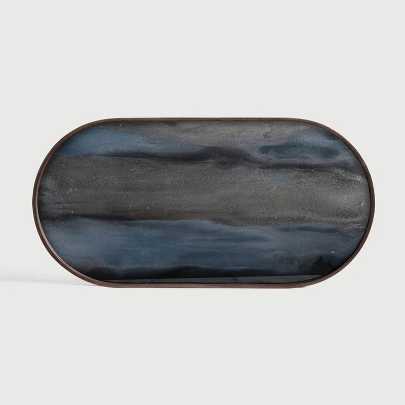 Ethnicraft Plateau en Verre Organic - Graphite