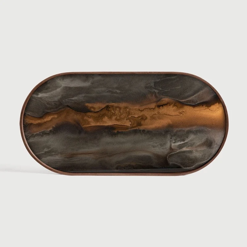 Ethnicraft Plateau en Verre Organic - Bronze