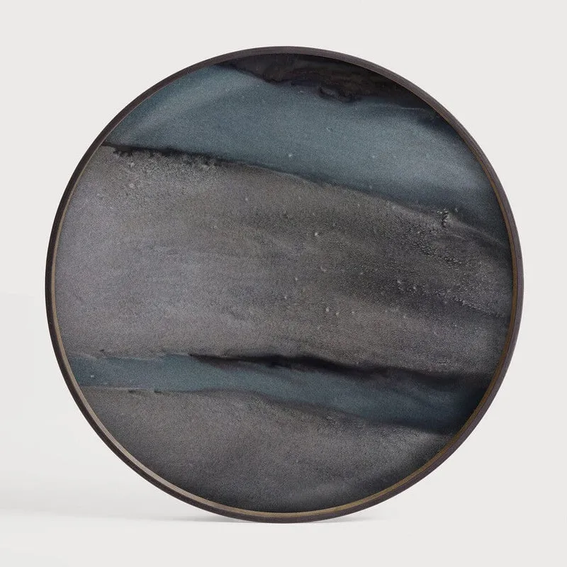 Ethnicraft Plateau en Verre Organic – Graphite Ø 61cm