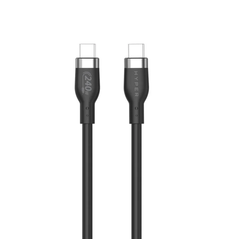 Câble USB-C vers USB-C en silicone HyperJuice 240 W (1 m) - Noir*