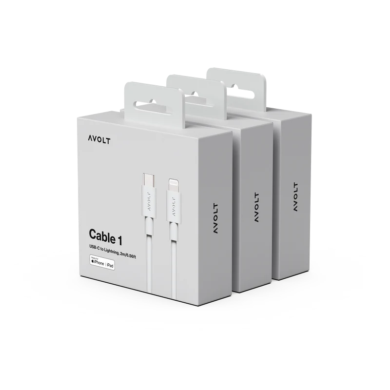 New Cable 1 | 3-Pack Gotland Gray USB-C to Lightning