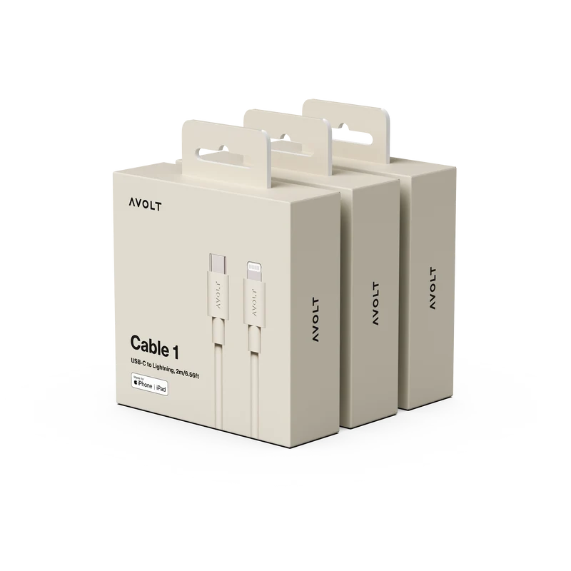 New Cable 1 | 3-Pack Nomad Sand USB-C to Lightning