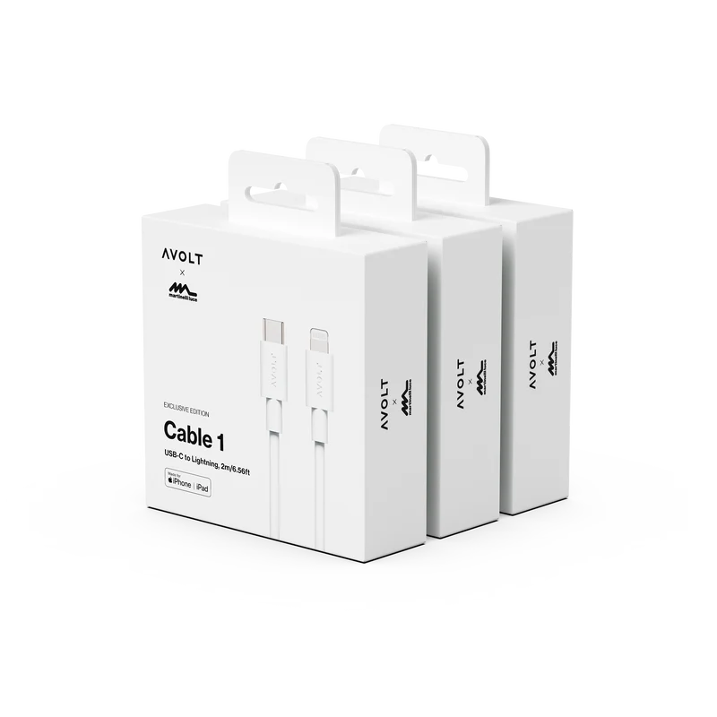 New Cable 1 | 3-Pack Opal White USB-C to Lightning