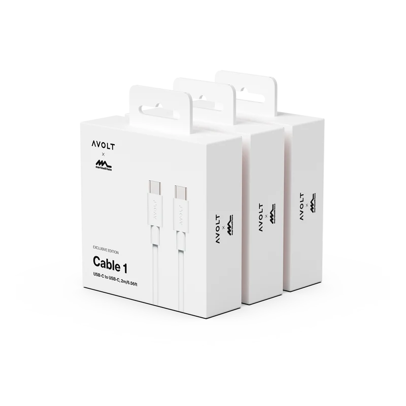 New Cable 1 | 3-Pack Opal White USB-C to USB-C