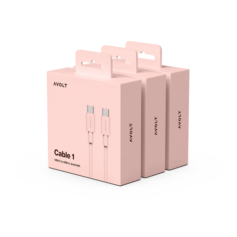 New Cable 1 | 3-Pack New Pink USB-C to USB-C