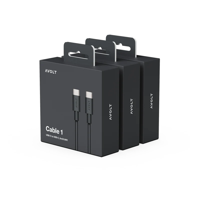 New Cable 1 | 3-Pack Stockholm Black USB-C to USB-C
