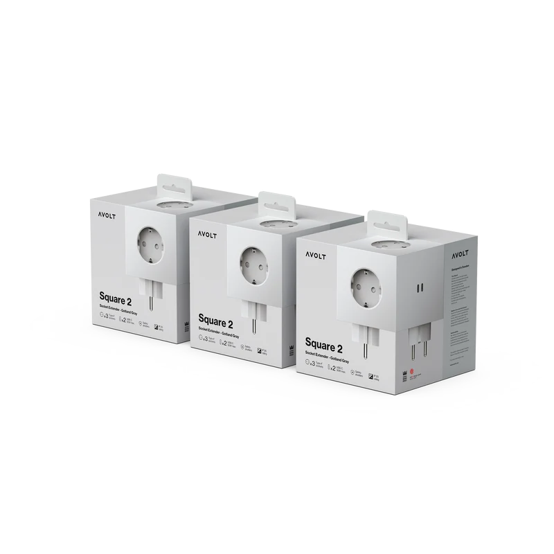 Square 2 | 3-Pack Gotland Gray USB-C