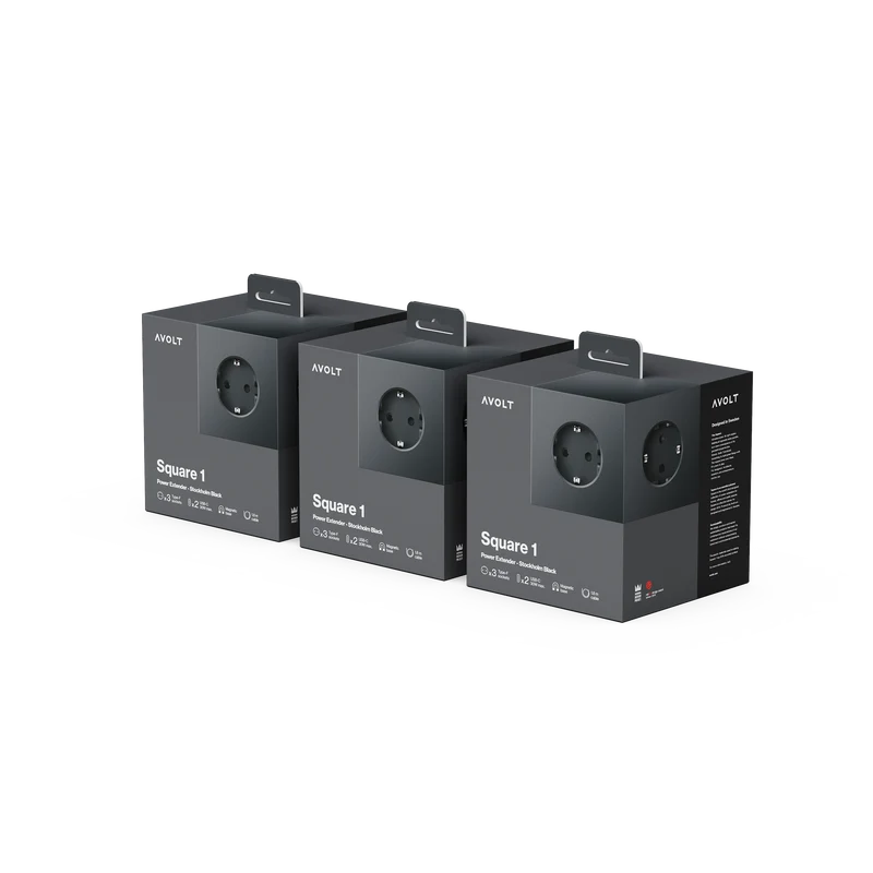 Square 1 | 3-Pack Stockholm Black USB-C