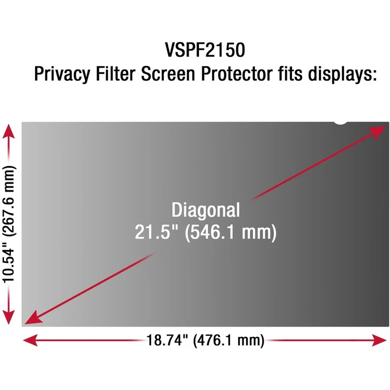 Filtre de confidentialité ViewSonic - Protection d'écran noire VSPF2150