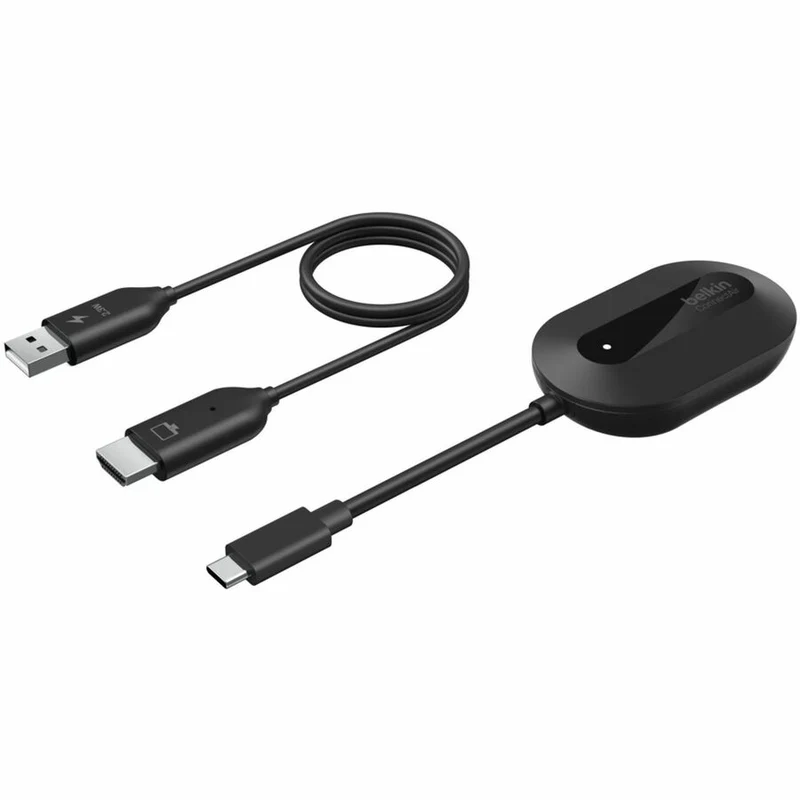 Adaptateur vidéo HDMI sans fil Belkin ConnectAir - Émetteur USB-C avec récepteur USB-A vers HDMI - Extendeur AV - Noir AVC024dqBK