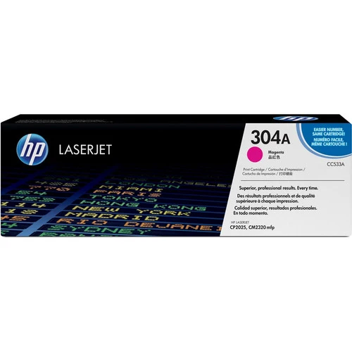 Cartouche de toner laser d'origine HP 304A (CC533A) - Paquet unique - Magenta - 1 de chaque CC533A