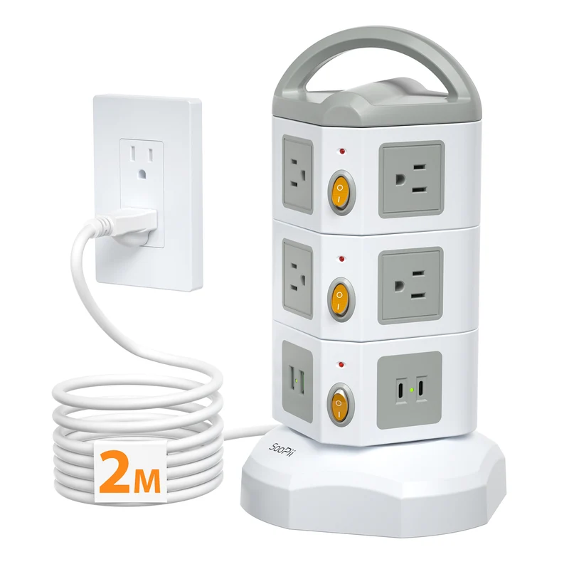 SooPii USB-C Power Strip Tower, 10 Outlets + 4 USB, TPS10