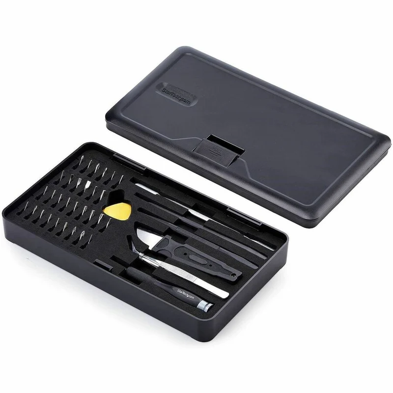 Kit d'outils de réparation informatique StarTech.com 40 pièces pour ordinateur portable/PC/appareils électroniques/téléphone, jeu de tournevis de précision 30 embouts, plateau magnétique/outils de levier LAPTOP-TOOL-KIT