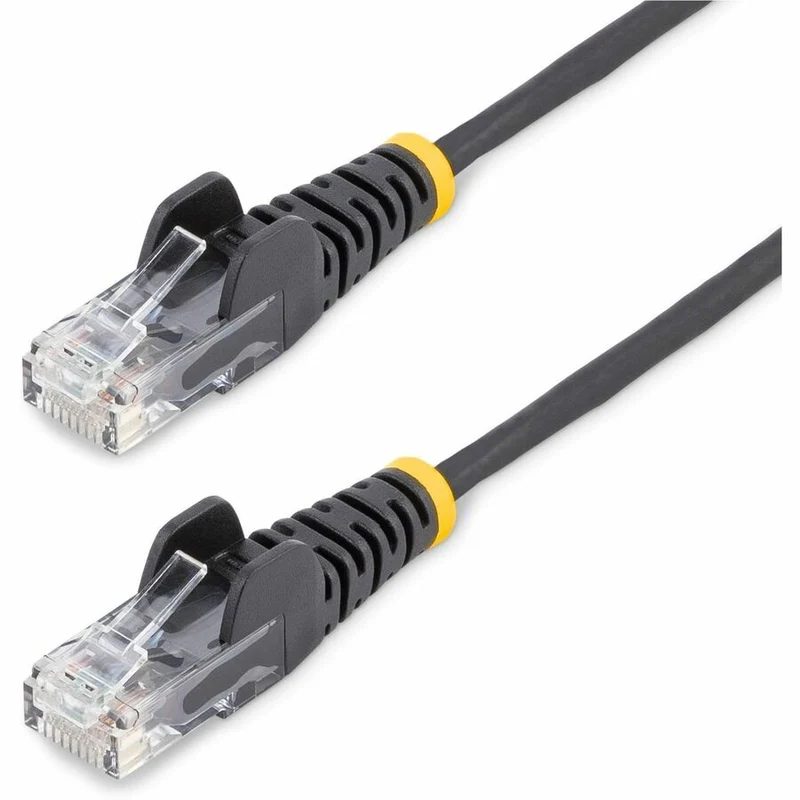 Câble Ethernet StarTech CAT6 fin noir 23 cm (9 po), connecteur RJ45 fin et anti-accrochage, UTP, LSZH, cuivre nu 28 AWG, cordon de brassage réseau fin N6PAT9INBKS