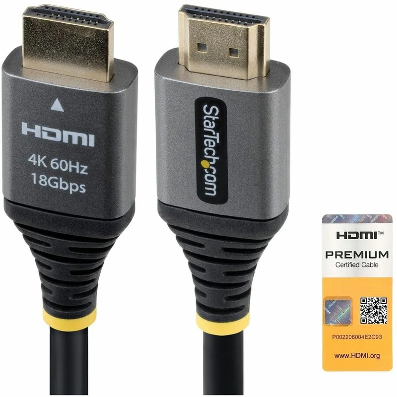 Câble HDMI haute vitesse certifié Premium StarTech de 91 cm (3 pi), 4K 60 Hz/1440p 144 Hz, câble HDMI 2.0 haute flexibilité avec HDR10/ARC, 18 Gbit/s HDMMV3F