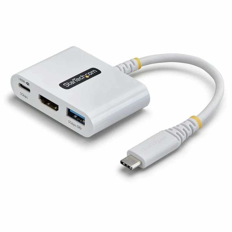 Adaptateur multiport StarTech USB-C vers HDMI avec charge rapide PD 140 W, HDMI 4K 60 Hz, hub USB 5 Gbit/s, mini station d'accueil 168 W - USBC - MULTIPORT