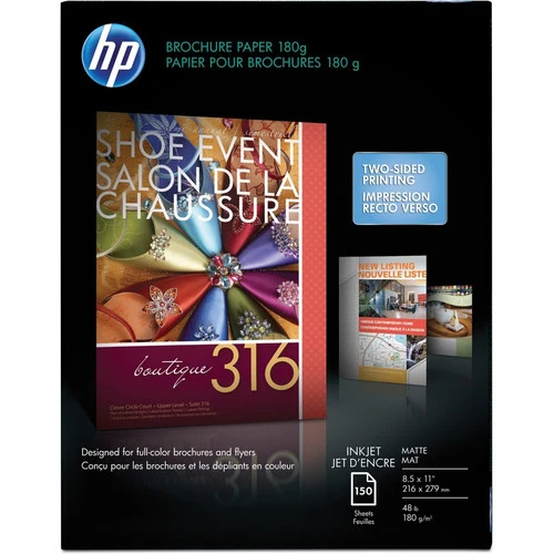 Papier pour brochures à jet d'encre mat HP - Blanc CH016A