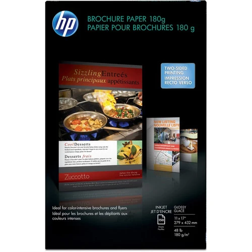 Papier pour brochures jet d'encre brillant HP - Blanc CG932A
