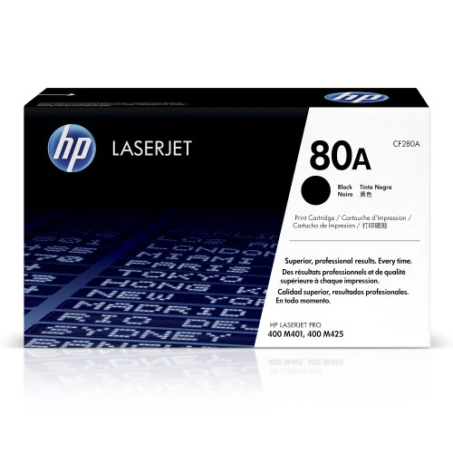 Cartouche de toner laser d'origine HP 80A - Noir - 2/paquet CF280A-2PK
