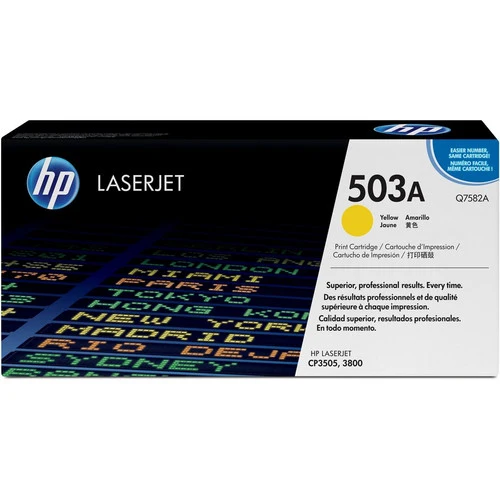 Cartouche de toner laser d'origine HP 503A (Q7582A) - Paquet unique - Jaune - 1 unité Q7582A