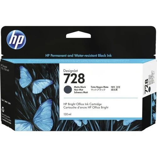 Cartouche d'encre jet d'encre HP 728 d'origine - Noir mat (pack 3WX25A)
