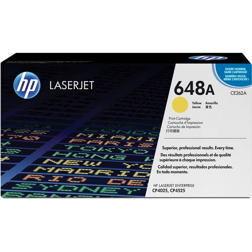 Cartouche de toner laser HP 648A (CE262A) d'origine à rendement standard - Paquet unique - Jaune - 1 unité CE262A