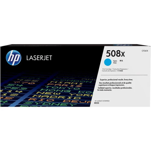 Cartouche de toner laser HP 508X (CF361X) d'origine à haut rendement - Paquet unique - Cyan - 1 de chaque CF361X