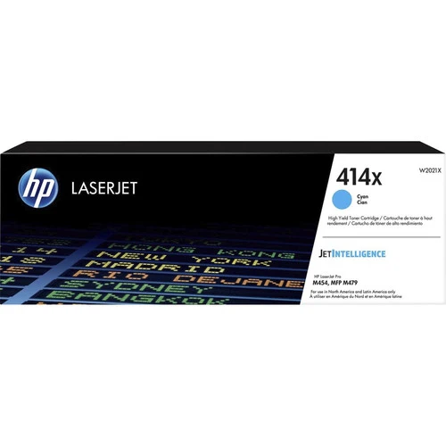 Cartouche de toner laser HP 414X (W2021X) d'origine à haut rendement - Cyan - 1 de chaque W2021X