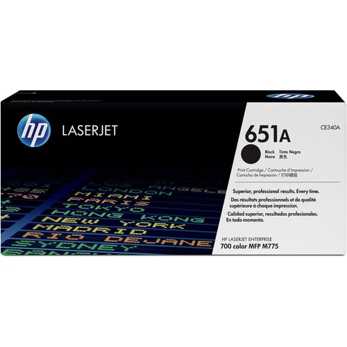 Cartouche de toner laser d'origine HP 651A (CE340A) - Paquet unique - Noir - 1 de chaque CE340A