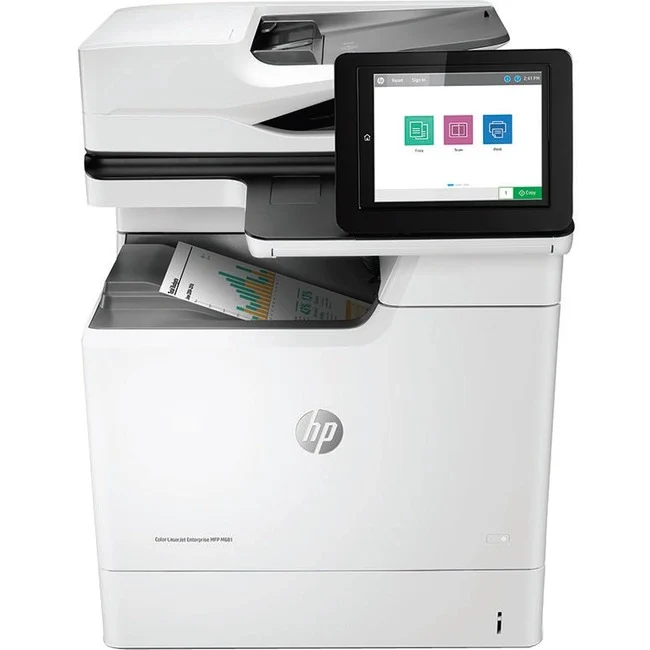 Imprimante multifonction laser HP LaserJet M681 M681f - Couleur - Copieur/Télécopieur/Scanner - 50 ppm en monochrome/50 ppm en couleur - Impression 1200 x 1200 - Impression recto verso automatique - 100000 650 pages par mois - 600 feuilles - Entrée - Scanner couleur - 8 Numérisation optique - Fax couleur - Gigabit Ethernet J12AXNUMXA#BGJ