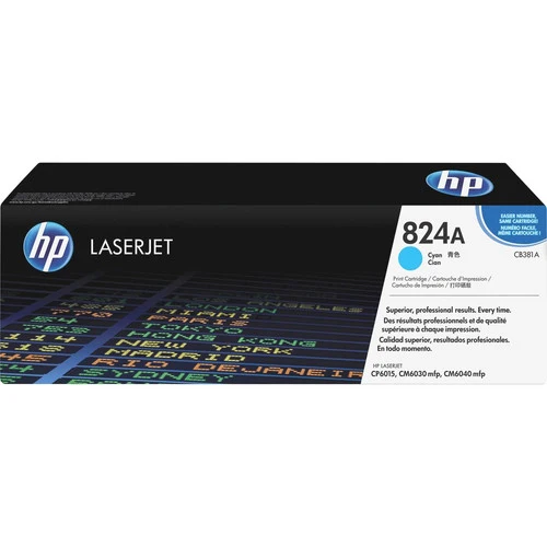 Cartouche de toner laser d'origine HP 824A (CB381A) - Paquet unique - Cyan - 1 pièce CB381A