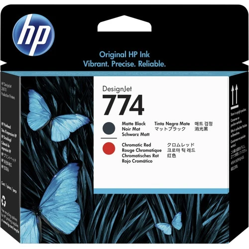 Tête d'impression à jet d'encre d'origine HP 774 - Pack noir mat, rouge chromatique P2V97A