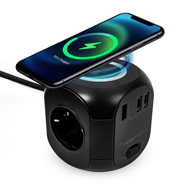 Multiprise cube avec Charge Sans Fil
