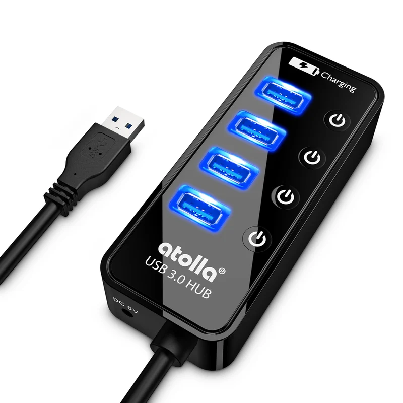 atolla 5-Port USB 3.0 Hub with Cable Length 2 Feet, No AC Adapter (CH-204U3)