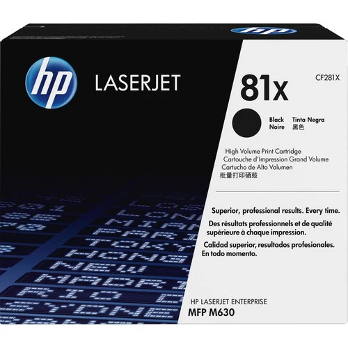 Cartouche de toner laser HP 81X (CF281X) d'origine à haut rendement - Paquet unique - Noir - 1 de chaque CF281X
