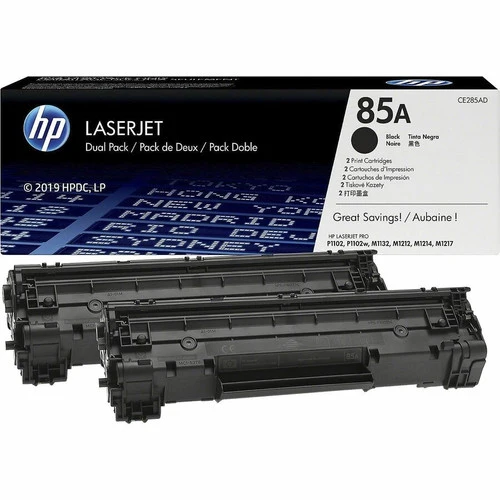 Cartouche de toner laser d'origine HP 85A - Noir - Lot de 2 CE285AD