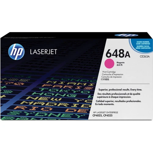 Cartouche de toner laser d'origine HP 648A (CE263A) - Paquet unique - Magenta - 1 unité CE263A