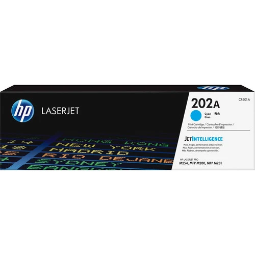 Cartouche de toner laser HP 202A (CF501A) d'origine à rendement standard - Cyan - 1 de chaque CF501A
