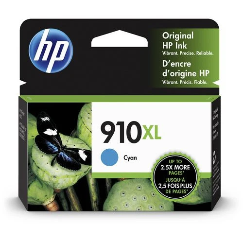 Cartouche d'encre à jet d'encre à haut rendement d'origine HP 910XL - Cyan - 1 unité 3YL62AN#140