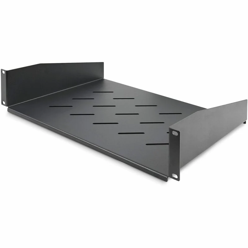 Étagère rack serveur ventilée StarTech.com 2U, profondeur de montage 12 cm, plateau cantilever, capacité de 31.5 kg, écrous cage et vis inclus CABSHELFV25U-11.3-RACK