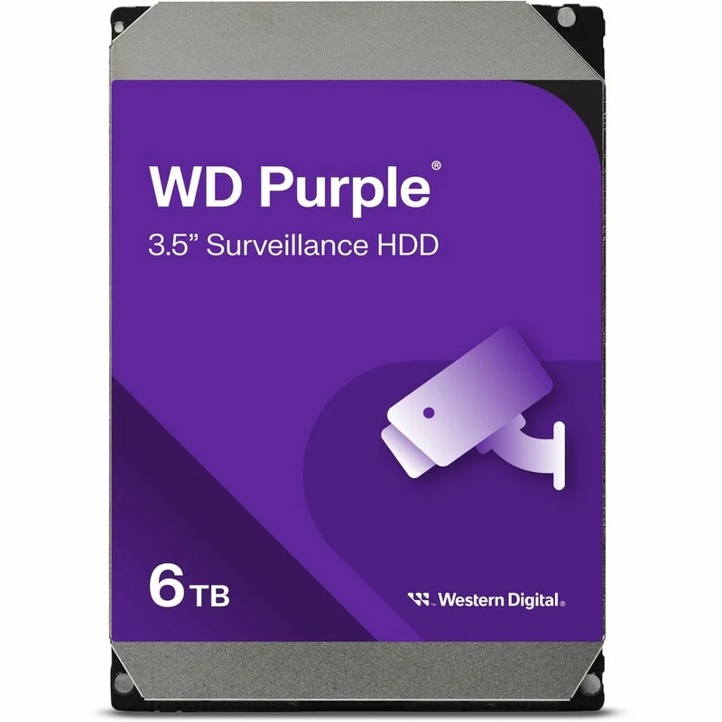 Disque dur Western Digital Purple WD63PURZ 6 To - 3.5" interne - SATA (SATA/600) - Méthode d'enregistrement magnétique conventionnel (CMR) WD63PURZ
