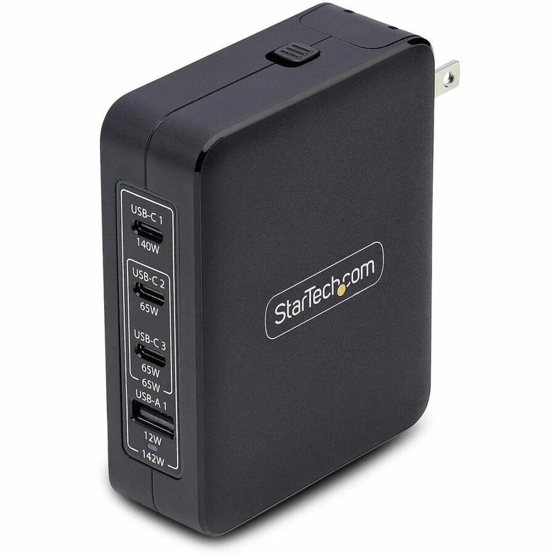 Chargeur mural USB-C 140 W StarTech.com, 3 x USB-C/1 x USB-A, adaptateur secteur PD 3.1 GaN international pour MacBook Pro/Max/Dell XPS/Inspiron 3114GCU-WALL-CHARGER