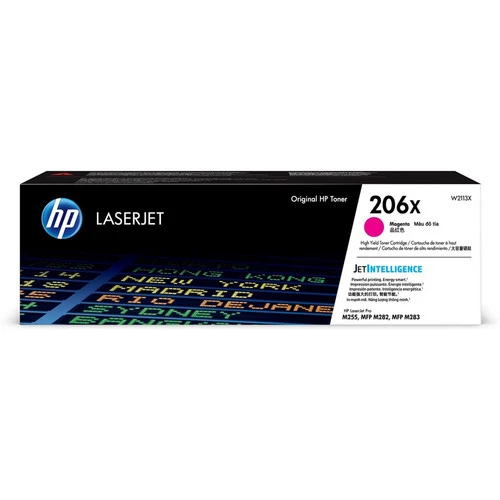 Cartouche de toner laser HP 206X d'origine à haut rendement - Magenta - 1 unité W2113X
