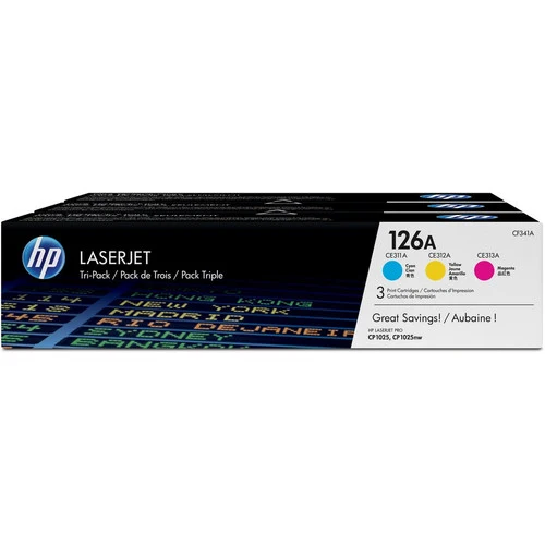 Cartouche de toner d'origine HP 126A (CF341A) - Pack de trois CF341A