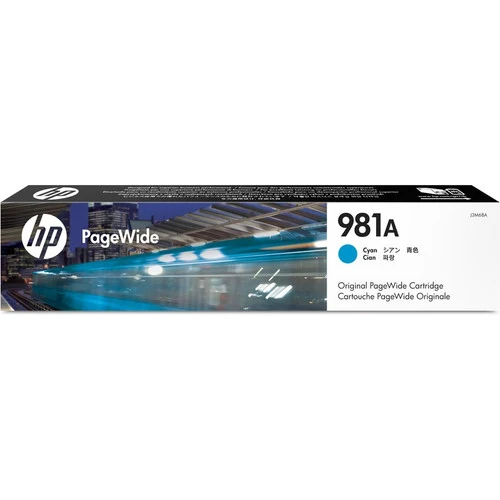 Cartouche d'encre HP 981A (J3M68A) Page Wide d'origine - Pack individuel - Cyan - 1 unité J3M68A