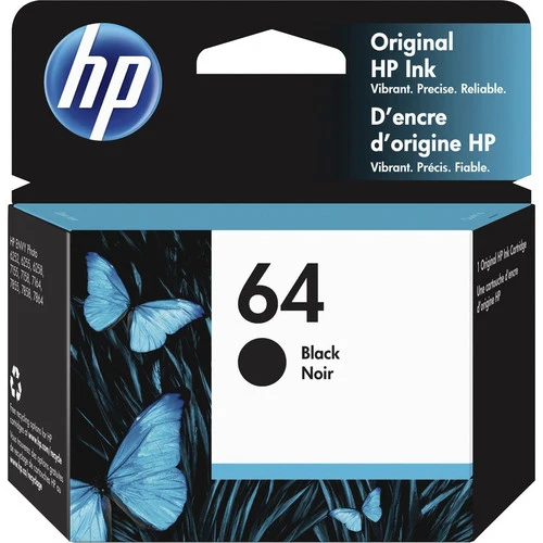 Cartouche d'encre jet d'encre HP 64 d'origine - Noir - 1 unité N9J90AN#140